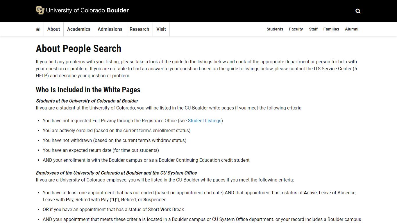 About People Search | University of Colorado Boulder